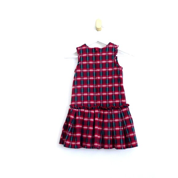 NEW! Disney Plaid Holiday Christmas Minnie Mouse Pleated Dress Red Green SZ 6 - Picture 6 of 10